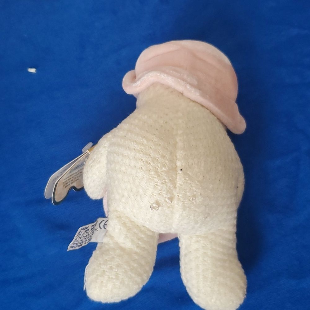 A&A Aurora Sweet Heart Teddy Bear Hawaii 7" White Waffle Weave Pink Hat Plush - Picture 10 of 12
